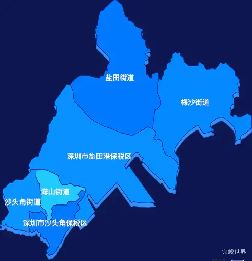 echarts深圳市盐田区geoJson地图 visualMap控制地图颜色